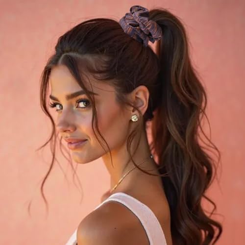 ELIHAIR Cotton Striped Hair Scrunchies - Gentle Frizz-Free Hair Ties