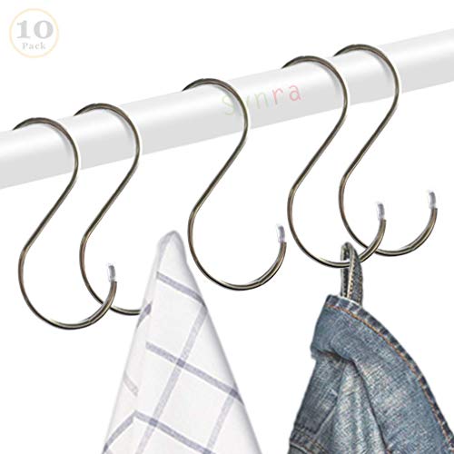 S-Shaped Stainless Steel Hooks - 10 Pack for Organizing Pots, Pans & Bird Feeders