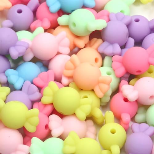 150pcs Opaque Acrylic Candy Beads for Jewelry Making - 10mm