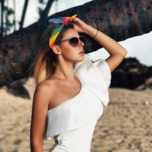 Rainbow Pride Headband with Detachable Bow Festival Hair Accessory