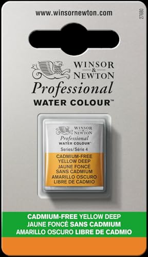 Winsor & Newton Professional Watercolor Half Pan - Cadmium-Free Yellow Deep
