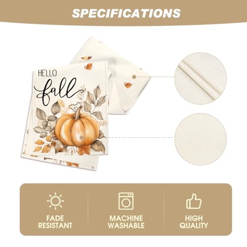 Fall Table Runner 13x48 Inch Polyester Home Decor for Dining & Parties