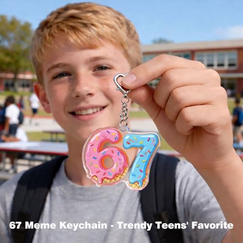 67 Valentine Favor Keychain Set - Funny Acrylic Gifts for Kids & Teens