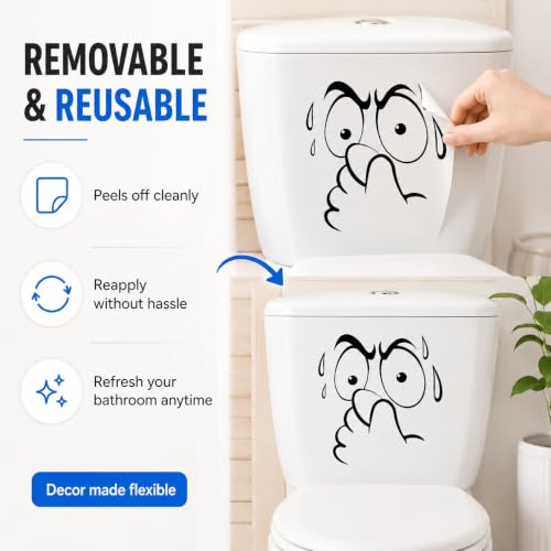 Veloshine Toilet Lid Decals - Reusable Abstract Animal Bathroom Stickers