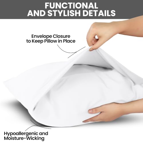 King Size Pillow Cases Set of 6 - Ultra Soft White Covers