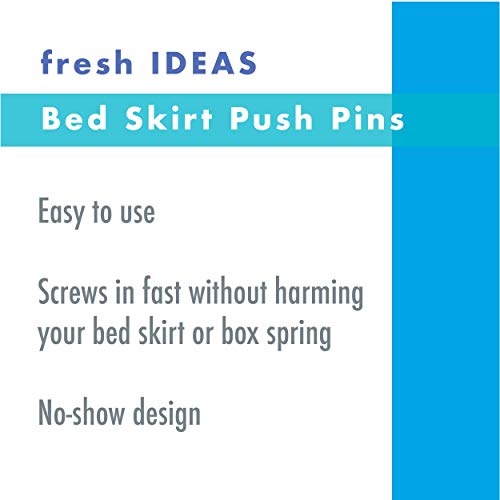 Bed Skirt Pins Set of 12 - Spiral Push Pins for Secure Hold