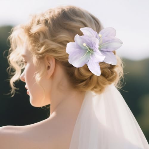 Artificial Tropical Plumeria Lily Flower Hair Clip for Beach Party
