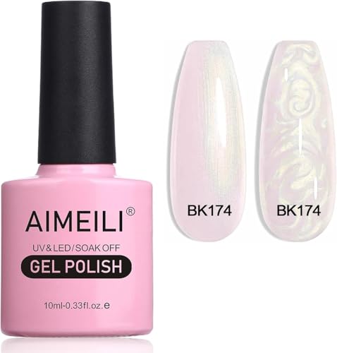 AIMEILI Pearl Gel Nail Polish Shimmer Mermaid Soak Off UV 10ml