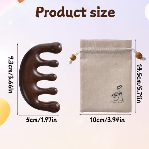 Sandalwood Massage Comb & Scalp Massager Tool with Gift Bag
