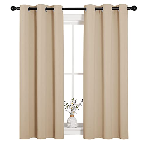 NICETOWN Thermal Insulated Room Darkening Curtains, Biscotti Beige, 34" x 54" (Pack of 2)