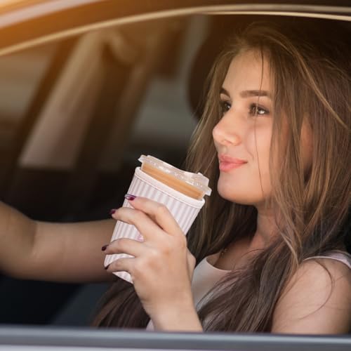 Reusable Insulated Neoprene Iced Coffee Cup Sleeve - Pink Stripes