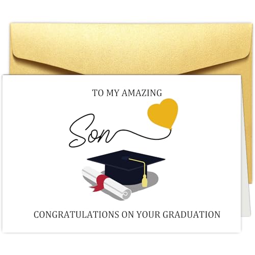 Obbyidk Graduation Card for Son - High-Quality, Blank Inside