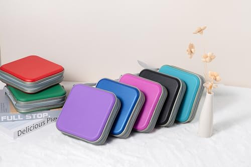 Green Hard Plastic CD/DVD Holder for 32 Discs, Study & Car Storage