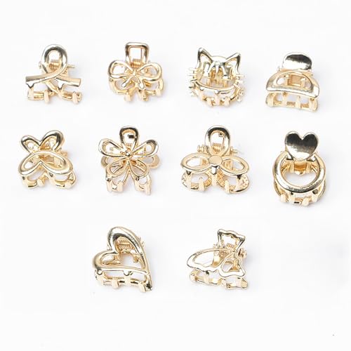 LINYUEARUI 10 Pcs Mini Metal Hair Claw Clips Small Geometric Hair Accessories