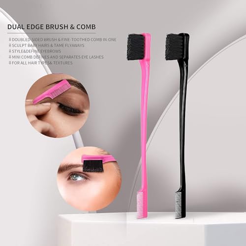 Soft 'N Style Double Sided Edge Control Hair Brush Comb 4 Pack
