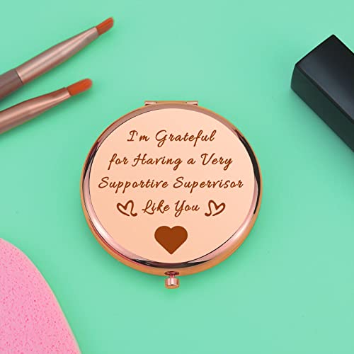 Supervisor Gifts for Women - Engraved Compact Makeup Mirror
