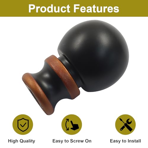 Oil Rubbed Black Lamp Finials - 2 Pack, 1-1/2 Inch Tall