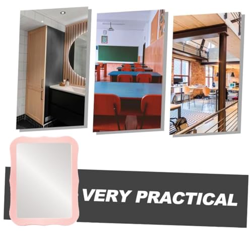 Pink Magnetic Locker Mirror 5x7 Inch for School and Office