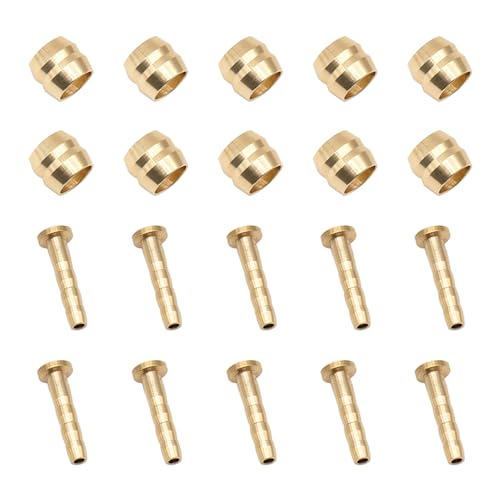 10 Set Bicycle Olives and Barbs Insert Brass Connecting Insert Hydraulic Disc Brake Hose Olive Connector Component Insert Replacement Compatible with Brake Hose (BH59)