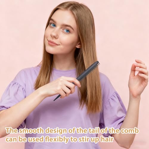 3-Row Rat Tail Styling Comb Set 2 PCS Black Detangling Hair Combs