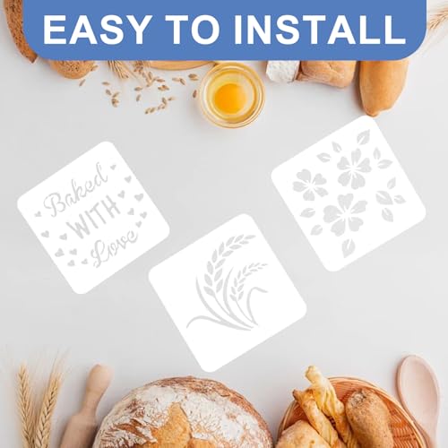 20-Piece Reusable Baking Stencil Set for Cake & Bread Decorating