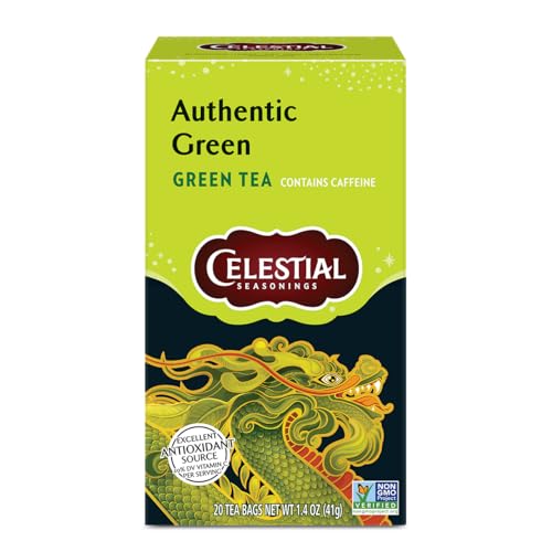 Celestial Seasonings Authentic Green Tea - 20 Tea Bags, Caffeine & Antioxidants