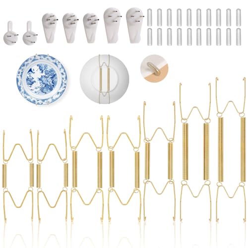 Tetutor 7-Piece Invisible Decorative Plate Hangers for Wall Display