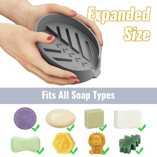 NiHome Silicone Soap Dish with Drainage for Kitchen & Bathroom
