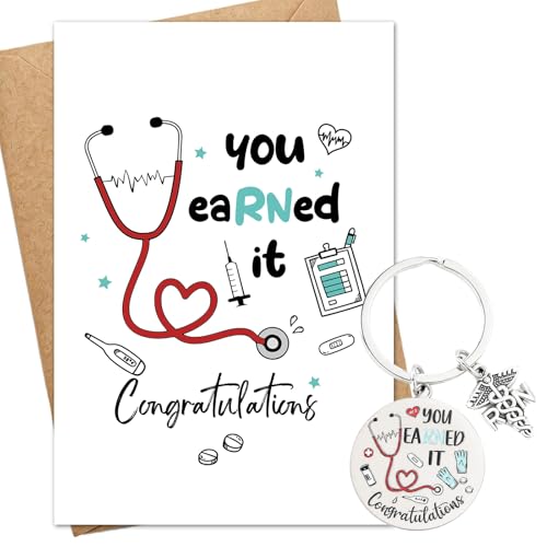Nurse Graduation Gift Set - Keychain & Card for New Nurses 2026