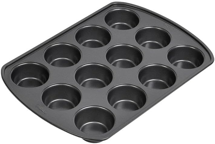 Wilton Gold Non-Stick Muffin Pan | PFAS-Free Bakeware for Perfect Muffins & Cupcakes - 12 Cup, 10.5 x 15 x 2 Inches