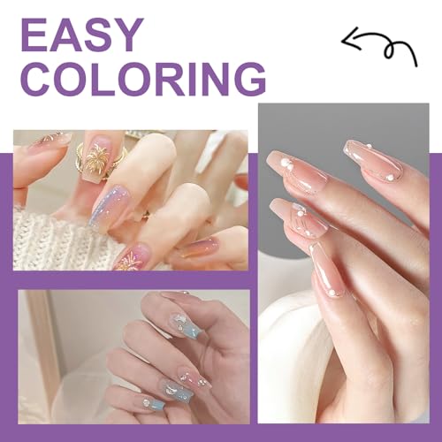Tapered Square Gel Nail Tips - 240Pcs Clear Full Cover False Nails