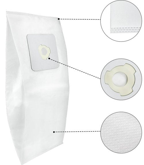 Vacurama Premium Central Vacuum Bags Compatible for CycloVac TDSAC93C, MVac TDSAC93M & the Solution 800 Central Vac Systems. High Efficiency, Tear-Resistant, 3-Notch Opening, 5 Gallon. (3 Bags)