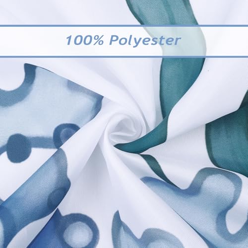 Bonhause Nautical Coastal Shower Curtain, 72x72 Waterproof Ocean Theme