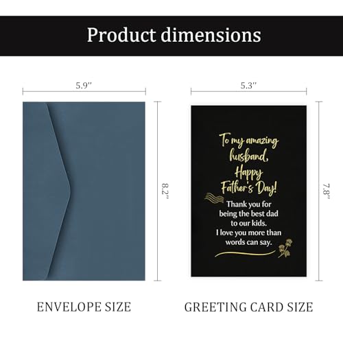Heartfelt Father's Day Card for Husband – Premium Cardstock