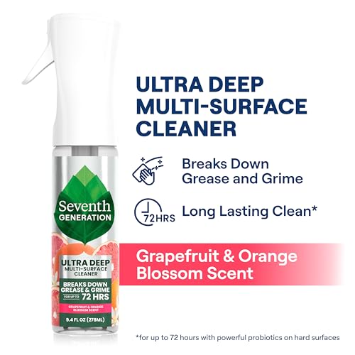 Seventh Generation Probiotic Multi Surface Cleaner Spray, Grapefruit & Orange, 9.4 Fl Oz