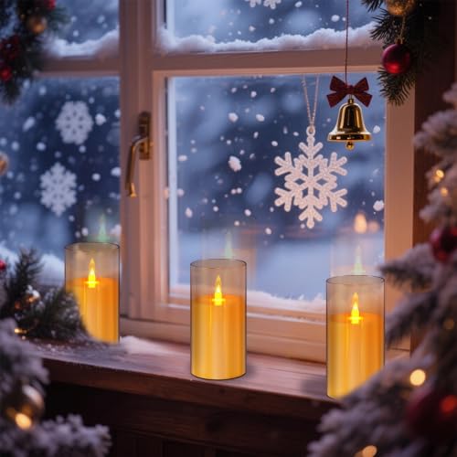 Wemarry Acrylic Flameless Pillar Candles 3x6-inch, Remote & Timer, 2-Pack