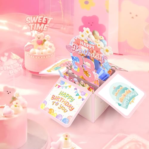 3D Birthday Gift Box Card for 33rd Birthday Celebrations