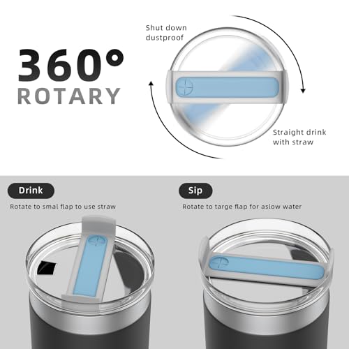 Replacement 40 oz Tumbler Lid for Stanley Quencher - 2 Pack, White