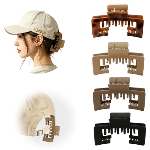 Hat Claw Clips for Baseball Caps 4-Pack Non-Slip Hair Clips