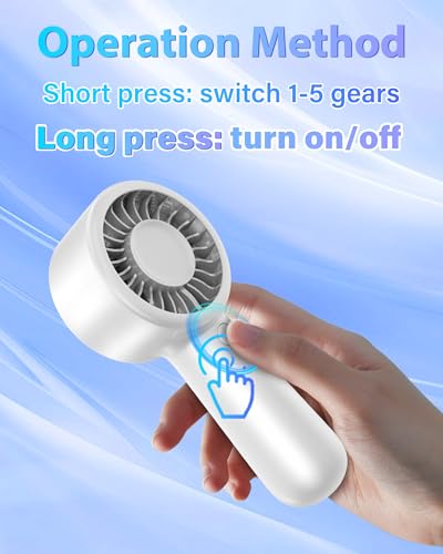 Portable Handheld Fan with 5 Speeds Rechargeable Cooling Fan for Travel & Outdoor
