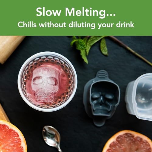 Tovolo Skull Ice Molds Set of 2 - Creative Silicone Drink Chillers