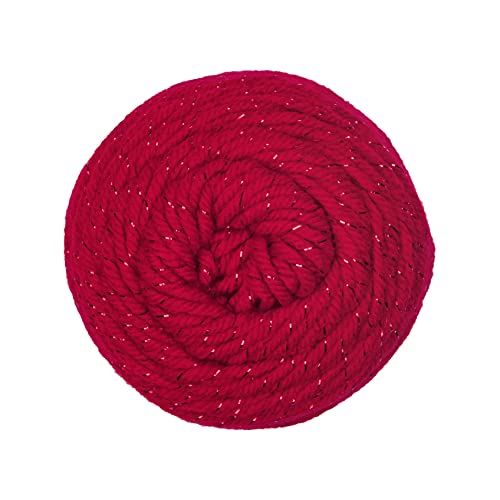 Red Heart Super Saver Metallic Yarn, Red, 3-Pack for Crocheting
