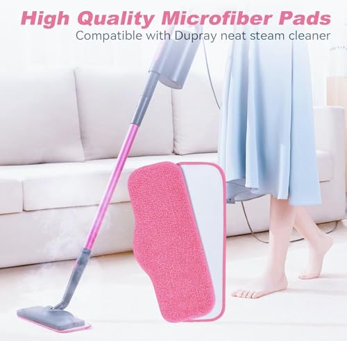 Sgizoku Steam Mop Pads for Schenley & Dupray Cleaners - Pink 5 Pack