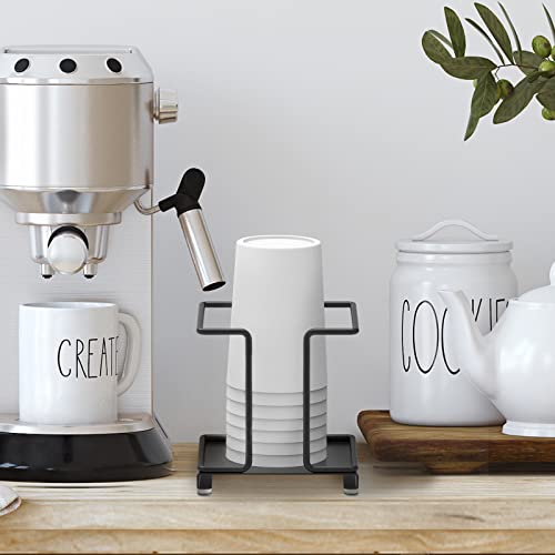 Adorila Metal Cup Dispenser Stand for Disposable Cups & Lids - Black
