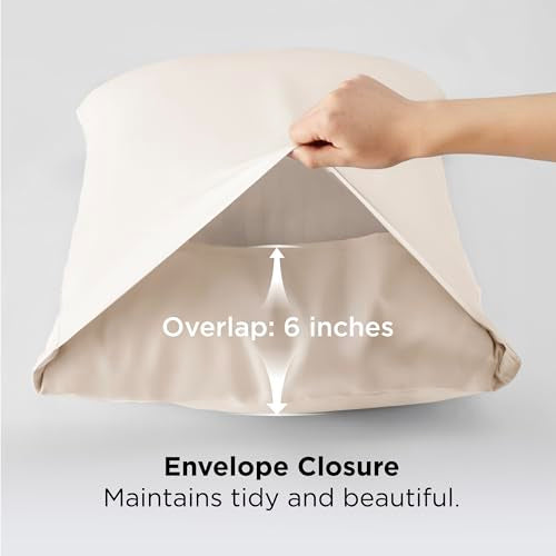 Bedsure King Size Pillowcases Set of 2 - Ivory, 100% Bamboo Rayon