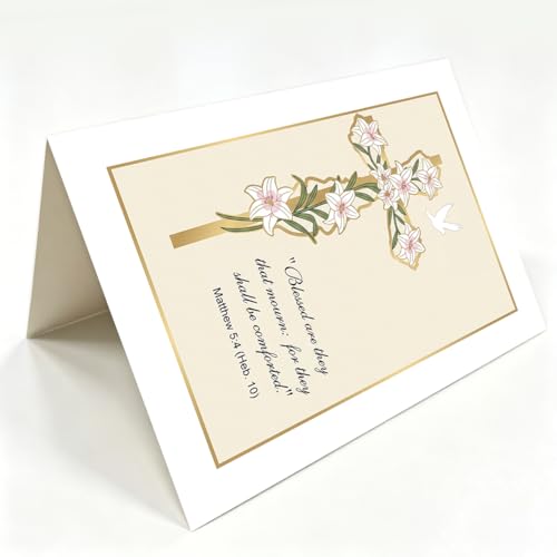 Christian Sympathy Card for Loss with Bible Verse & Envelope