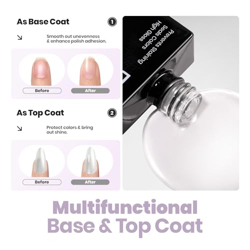 Beetles Pearl White Nail Polish Set with Base and Top Coat