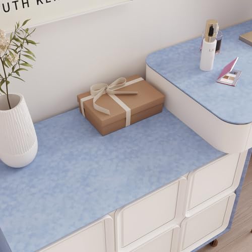 CRE8TIVE Velvet Drawer Liner, Peel and Stick Felt Fabric, Light Blue 12x80"