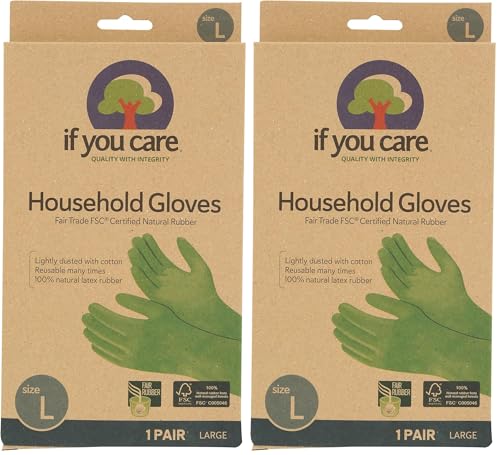 If You Care Large Reusable Latex Gloves for Cleaning & Gardening - Pack of 2