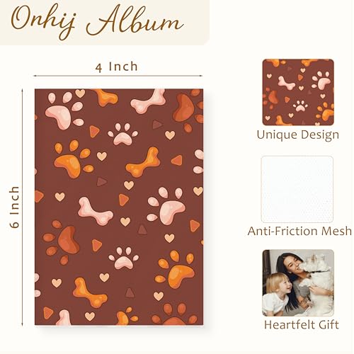 Qnhij 4x6 Dog Photo Album - Holds 36 Photos, Cute Paw Print Design